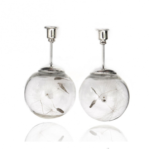 Glass Bottle Bubble Dandelion Earrings