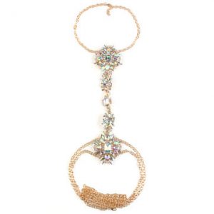 Gold Crystal Flower Pendant Body Chain