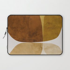 Gold Flower Computer Cover by Dan Hobday Art - Laptop Sleeve - 13"