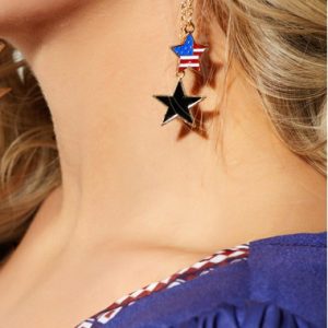 Gold Metal Chain Star Shape Earring - One Size