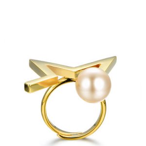 Gold Plated Star Pearl Ring