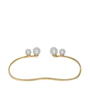 Golden 925 Sterling Silver Gold Plated Adjustable Pearl Bracelet