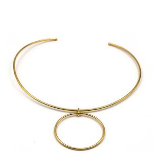 Golden 925 Sterling Silver Gold Plated Round Adjustable Choker