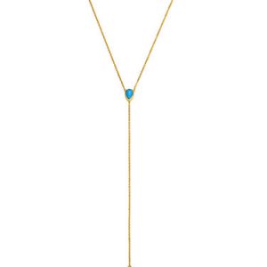 Golden 925 Sterling Silver Zircon Drop Necklace