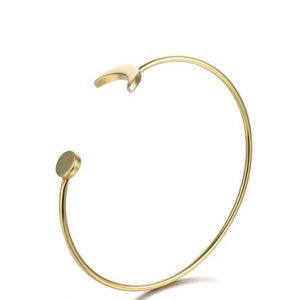 Golden Crescent Shape Copper Bracelet