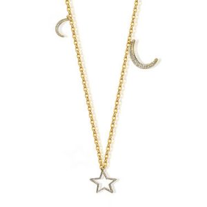 Golden Cubic Zirconia Gold Plated Star Necklace