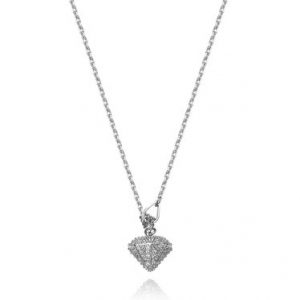 Golden Cubic Zirconia Heart Gold Plated Necklace