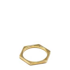 Golden Hexagon 925 Sterling Silver Gold Plated Ring