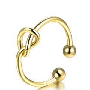 Golden Knot 925 Sterling Silver Ring