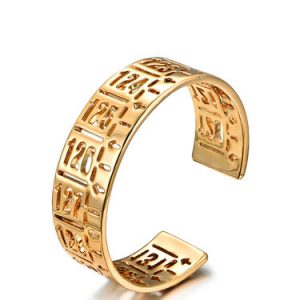 Golden Moment Synthetic Materials Round Adjustable Bracelet