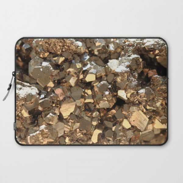 Golden Pyrite Mineral Computer Cover by TheQuarry - Laptop Sleeve - 15"