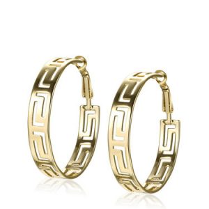 Golden Round Synthetic Materials Lucky Ring Earrings