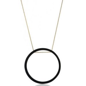 Golden Round Synthetic Materials Necklace