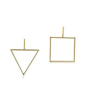 Golden Synthetic Materials Geometry Earrings