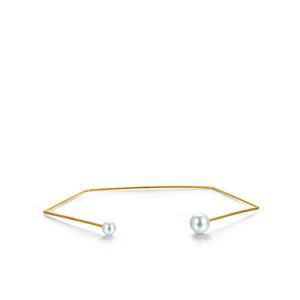 Golden Synthetic Materials Hexagon Choker