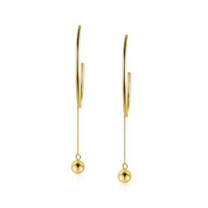 Golden Synthetic Materials Round Earrings