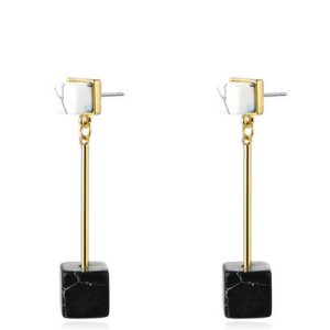 Golden Synthetic Materials Square Nocturnal Candy Earrings