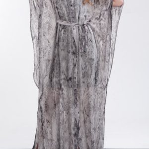 Gray Boho Slit Chiffon Holiday Dress