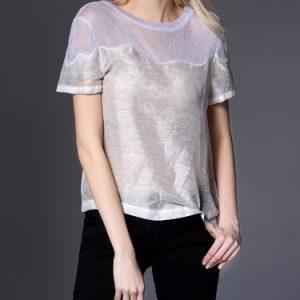 Gray Casual Crew Neck H-line Blouse