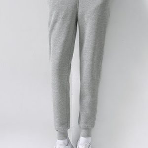 Gray Embroidered Casual Letter Cotton-blend Track Pants