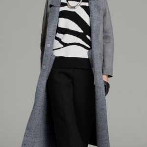 Gray Pockets Lapel H-line Elegant Coat