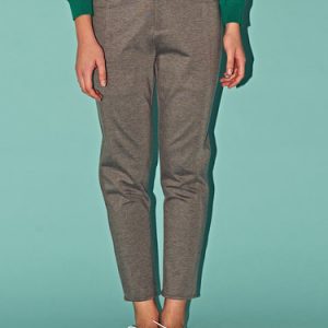 Gray Simple Pockets Solid Straight Leg Pants