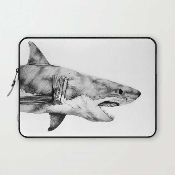 Great White Shark Computer Cover by Yanin Ruibal - Laptop Sleeve - 13"