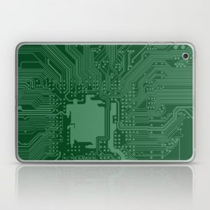 Green Geek Motherboard Circuit Pattern Laptop & iPad Skin by Liviana - iPad mini