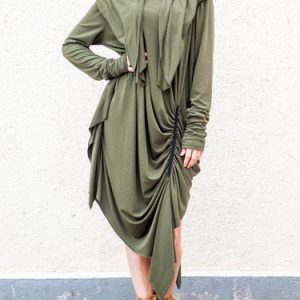 Green Viscose Long Sleeve Tunic