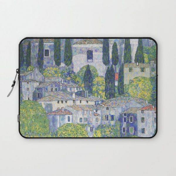 Gustav Klimt Church in Cassone Computer Cover by colorfuldesigns - Laptop Sleeve - 13"