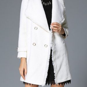 H-line Casual Buttoned Long Sleeve Lapel Coat