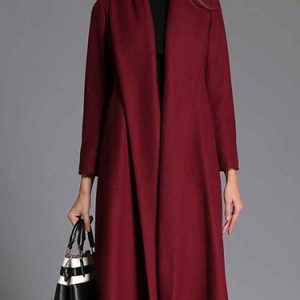 H-line Lapel Casual Long Sleeve Coat with Belt