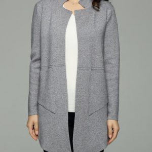 H-line Wool Blend Solid Elegant Long Sleeve Coat