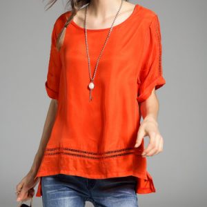 Half Sleeve Elegant Plain Crew Neck T-Shirt