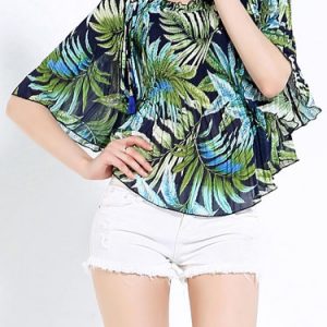 Half Sleeve Polyester Casual Printed Top