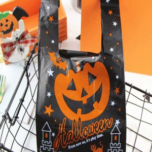 Halloween Candy Bag Black Print Pumpkin 100 Pcs Holidays Costume Sugar Bag