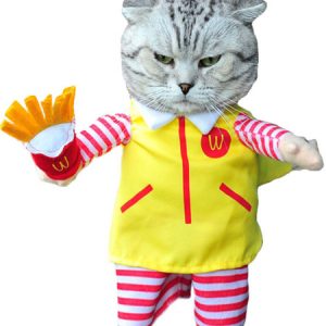 Halloween Cat Costume Yellow KFC Grandpa Pet Costume Halloween