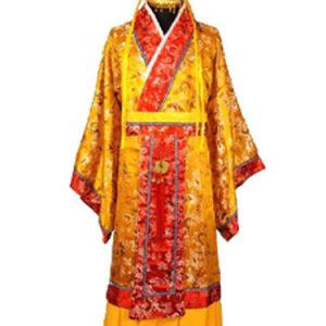 Halloween Chinese Costume Fancy Dress Imperial Robe Ancient Empress Dragon Satin Gown Set In 3 Piece