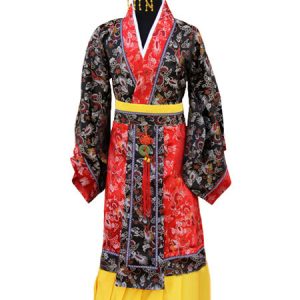 Halloween Chinese Emperor Costume Tang Suit Costume Crown Hanfu Dragon Robe Set For Men