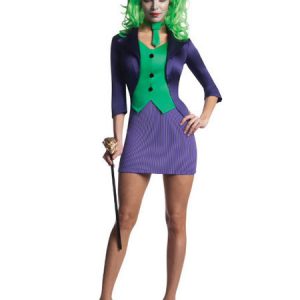 Halloween Costume Joker Women Teacher Skirt Top Bowtie Set