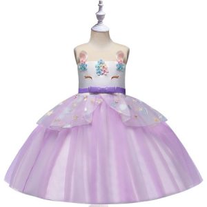 Halloween Costumes For Kids Royal Purple Unicorn Cotton Tutu Dress