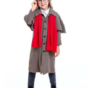 Halloween Costumes For Kids Sherlock Holmes Coffee Brown Kid Cosplay Set