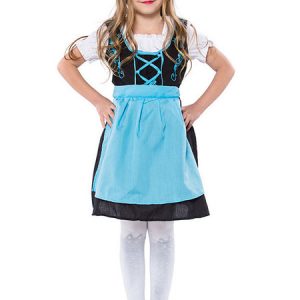 Halloween Costumes Light Sky Blue Beer Girl Cotton Kid's Dress Lower-Body Apron