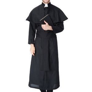 Halloween Costumes Man's Priest Sash Black Cloak Polyester Halloween Holidays Costumes