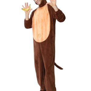 Halloween Costumes Men's Animal Costumes Deep Brown Monkey Jumpsuit Holidays Costumes