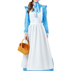 Halloween Costumes Woman's Maid Printed Hat Apron Lace Halloween Holidays Costumes