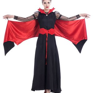 Halloween Costumes Woman's Vampire Two-Tone Black Dress Halloween Holidays Costumes