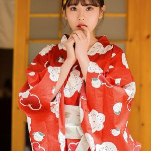 Halloween Japanese Costume Asian Costume Women's Red Long Kimono