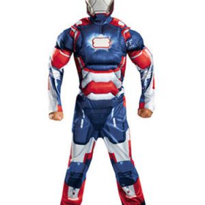 Halloween Kids's Costume Boys Blue Iron Man Cosplay Roman Knit Jumpsuit With Mask Halloween