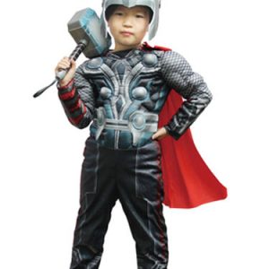 Halloween Kids's Costume Boys Sage Green Thor Cosplay Roman Knit Jumpsuit With Mask Halloween